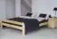 Lit double / lit d'appoint en bois de pin massif, naturel A11, avec sommier à lattes - dimension 160 x 200 cm