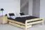 Lit double / lit d'appoint en bois de pin massif, naturel A11, avec sommier à lattes - dimension 160 x 200 cm