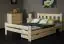 Lit simple / lit d'appoint en bois de pin massif, naturel A26, sommier à lattes inclus - Dimensions 140 x 200 cm 