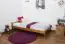 Lit d'enfant / lit de jeunesse en bois de pin massif, couleur chêne A14, sommier à lattes inclus - Dimensions 90 x 200 cm 