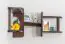Étagère suspendue / étagère murale en pin massif couleur noyer 001 - Dimensions 40 x 75 x 20 cm (H x L x P)