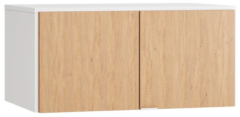 Attache pour armoire à deux portes Arbolita 39, couleur : blanc / chêne - Dimensions : 45 x 93 x 57 cm (H x L x P)