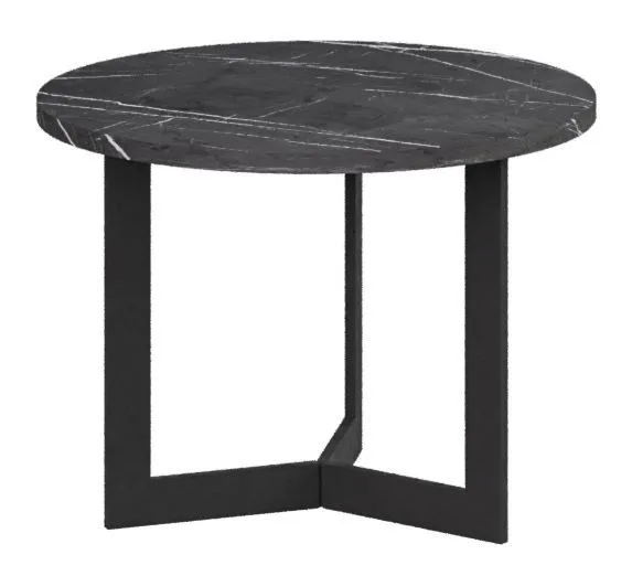 Table basse Granollers 01 | Noir marbre | 50 x 50 x 37 cm | Design moderne