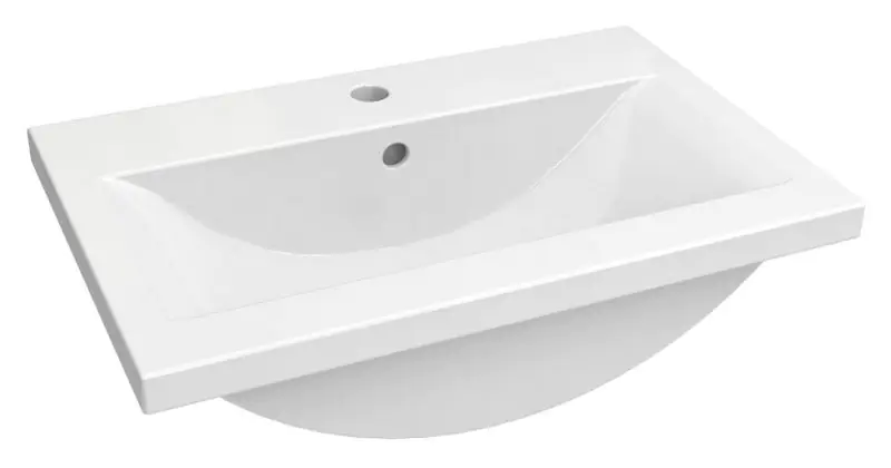 Salle de bain - lavabo Jammu 02, couleur : blanc - 18 x 61 x 39 cm (h x l x p)