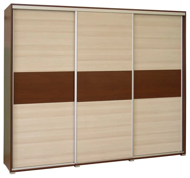 Armoire à portes coulissantes Cikupa 51 | Noyer / Orme | 210 x 230 x 60 cm | Rangement spacieux