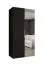 Armoire penderie 1 m Korab 63 | Noir | Portes battantes | Miroir | Soft-Close | Poignées or
