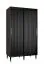 Armoire moderne à portes coulissantes avec cinq casiers Jotunheimen 136, Couleur : Noir - Dimensions : 208 x 120,5 x 62 cm (H x L x P)