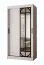 Penderie / Blanc mat / 2 tringles / 5 compartiments / 100 x 62 x 200 cm / Porte miroir décorative / Armoire à portes coulissantes / Détails modernes