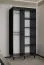 Armoire à portes coulissantes avec cinq compartiments Jotunheimen 170, couleur : noir - dimensions : 208 x 100,5 x 62 cm (h x l x p), avec miroir