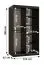 Armoire moderne Liskamm 04 noir mat | 200 x 100 x 62 cm | 5 compartiments | 2 portes coulissantes
