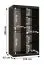 Armoire élégante Hochfeiler 02, Couleur : Noir / Marbre blanc - Dimensions : 200 x 100 x 62 cm (h x l x p), avec cinq casiers