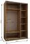 Penderie / Armoire à portes coulissantes / 2 portes coulissantes / 245,5 x 150 x 64 cm / 6 compartiments / Miroir / Fermeture en douceur / 2 tringles à vêtements / Couleur : Noir