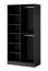 Armoire Bainton 01, Couleur : Noir / Chêne Wotan, 200 x 101 x 51 cm, 6 compartiments, 2 tringles à vêtements, beaucoup d'espace de rangement, design élégant, durable