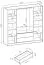 Armoire à lamelles noires Leeds 33, en cachemire, 200 x 206 x 51 cm, avec 10 compartiments spacieux et 2 tiroirs, 1 tringle à vêtements