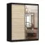 Armoire penderie portes coulissantes Cuillin 12, effet chêne/miroir, noir, 6 compartiments, 2 portes, 218x183x61 cm