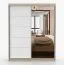 Armoire de 1,6 mètre de large / Penderie à portes coulissantes avec miroir / Chêne / Blanc / Galtee 02 / 195 x 160 x 61 cm / 2 portes / 6 compartiments / Aspect bois