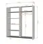 Penderie / Armoire à portes coulissantes avec miroir / Blanc / Noir / Cuillin 04 / 218 x 183 x 61 cm / 2 portes / 6 compartiments / Beaucoup de place / Bicolore