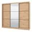 Armoire à portes coulissantes 3 vantaux Panevo 06 | 1 porte miroir | Chêne Artisan | 215,5 x 242 x 60 cm | 11 compartiments