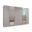 Penderie / Armoire à portes battantes / Couleur : Cachemire / 2 portes miroir / 4 compartiments / 4 tringles à vêtements / Soft-Close / Poignées : Cachemire / Dimensions : 300 x 52 x 202 cm / ABS