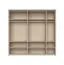 Armoire à cinq portes avec cadre Neiafu 41, couleur : cachemire, dimensions : 226 x 232 x 60 cm, trois tringles à vêtements, neuf étagères, système de fermeture en douceur