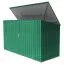 Cache poubelle / cabane à outils en métal, Dimensions : 235 x 100 x 131 cm (L x l x h), couleur : vert