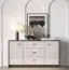 Buffet / Commode Mackenzie 04 / Dimensions : 160 x 40 x 85 cm / 3 tiroirs / 2 portes / Couleur : Chêne Dunin / Cachemire brillant / Poignées : Métal / Fermeture en douceur