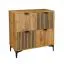 Commode moderne avec quatre portes Calmuco 10, Couleur : Chêne Craft Or / Noir, Dimensions : 86 x 86 x 40,5 cm, Protection des chants ABS, Finition de haute qualité