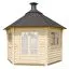 Cabane grill-sauna Eisenhut 07 - Dimensions : 376 x 326 x 320 (L x P x H), Surface au sol : 9 m², Toit en toile