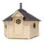 Maison de sauna Eisenhut 15 - Dimensions : 326 x 376 x 310 (L x P x H), Surface au sol : 9 m², Toit en toile 