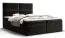 Lit double élégant en velours noir Pirin 37 | Couchage 160 x 200 cm | 2 espaces de rangement | Matelas Bonell H3