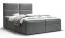 Lit boxspring élégant en velours gris Pirin 39 | 160 x 200 cm | Matelas Bonell H3 | 2 espaces de rangement