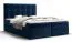 Lit boxspring exceptionnel avec tissu velours doux Pirin 84, Couleur : Bleu - Surface de couchage : 160 x 200 cm (l x L)