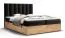 Lit double Pilio 07 avec rangements | Coloris noir & chêne doré | 160 x 200 cm | Matelas H3 inclus