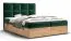 Lit boxspring avec tissu velours doux 48, Couleur : Vert / Chêne Golden Craft - Surface de couchage : 140 x 200 cm (l x L)