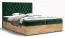 Lit Boxspring moderne avec espace de rangement Pilio 68, Couleur : Vert / Chêne Golden Craft - Surface de couchage : 160 x 200 cm (l x L)