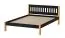 Lit d'appoint / lit simple Maive 03, surface de couchage : 140 x 200 cm, en noir / chêne naturel, pieds : 55 mm d'épaisseur, sommier à lattes inclus, partiellement massif, bois de pin