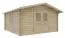Abri de jardin Wiesentraum 08, Naturel, 44 mm Maison en madriers, Surface au sol 16 m², Toit en bâtière, avec 1 porte double et 1 fenêtre simple