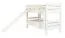 Lit superposé blanc avec toboggan 80 x 190 cm | Bois de hêtre massif laqué | Séparable en deux lits | Easy Premium Line K28/n