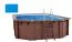 Bâche d'été pour piscine en bois 6,40 x 4,00 mètres, ovale