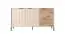 Commode moderne Fouchana 03, couleur : Beige / Chêne Viking - Dimensions : 81 x 153 x 39,5 cm (H x L x P)