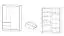 Armoire élégante avec grand espace de rangement Kirkdale 07, Couleur : Blanc / Chêne de Sonoma - Dimensions : 214 x 154 x 62 cm (H x L x P)