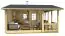 Abri de sauna Birnhorn avec plancher - Maison en madriers de 70 mm, Surface au sol : 23,4 m², Toit en bâtière