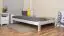 Lit simple / lit d'appoint en bois de pin massif, laqué blanc A8, avec sommier à lattes - Dimensions : 140 x 200 cm