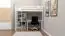 Lit mezzanine Robert en hêtre massif laqué blanc, avec sommier à lattes - 90 x 200 cm