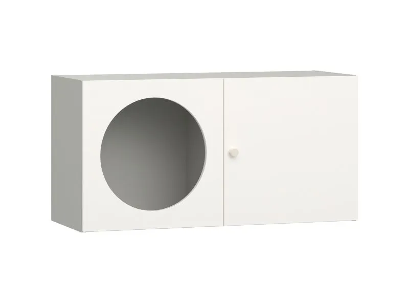 Armoire murale élégante Aenna 90 | 2 portes | Blanc & Gris | 2 compartiments | Finition soignée | 50,5 x 100,5 x 33,5 cm
