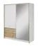 Armoire avec six compartiments et deux tiroirs Kirkdale 06, Couleur : Blanc / Chêne artisan - Dimensions : 214 x 184 x 62 cm (h x l x p), avec grand espace de rangement