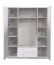 Armoire neutre avec deux tiroirs Kovin 03, Couleur : Blanc, deux portes miroir, une tringle à vêtements, dimensions : 205 x 160 x 52 cm, pour chambre à coucher