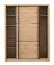 Armoire à portes coulissantes avec six compartiments Panevo 02, Couleur : Chêne Artisan, une tringle à vêtements, Dimensions : 215,5 x 166 x 60 cm, élégante
