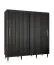 Noble armoire à portes coulissantes avec grand espace de rangement Jotunheimen 142, Couleur : Noir - Dimensions : 208 x 200,5 x 62 cm (H x L x P)