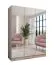 Armoire de chambre à coucher avec miroir / Couleur : Cachemire / Fonction Soft-Close / Poignées : Noir / Dimensions : 150 x 52 x 202 cm / 2 compartiments / Penderie / ABS / 2 tringles à vêtements